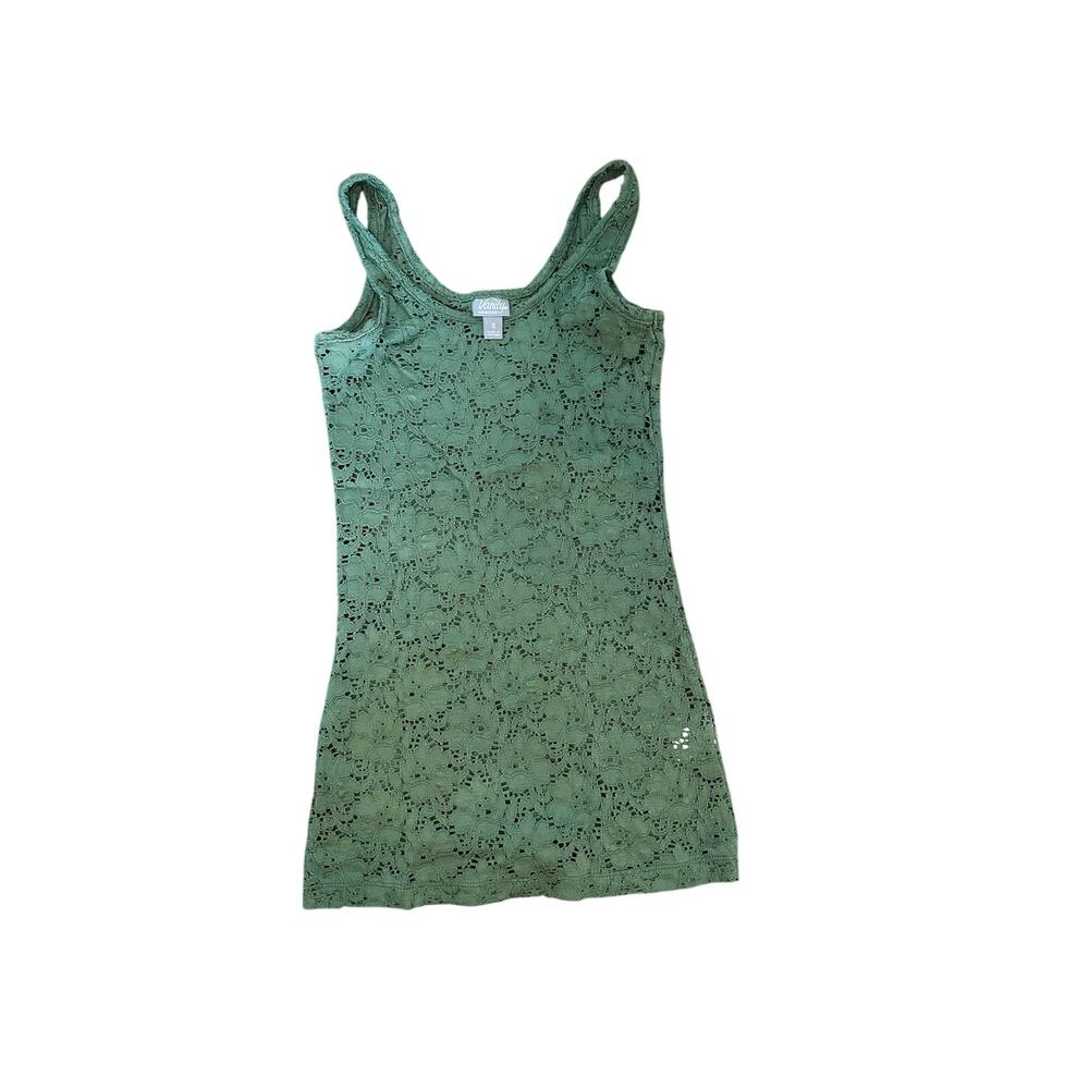 Vanity Essentials Green Lace Tank - S, A Little "Enchanted" Vibe!